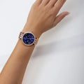 Michael Kors Darci Blue Dial Rose Gold Steel Strap Watch for Women - MK3728