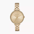 Michael Kors Charley Three-Hand Quartz Gold Dial Gold Steel Strap Watch for Women - MK4399