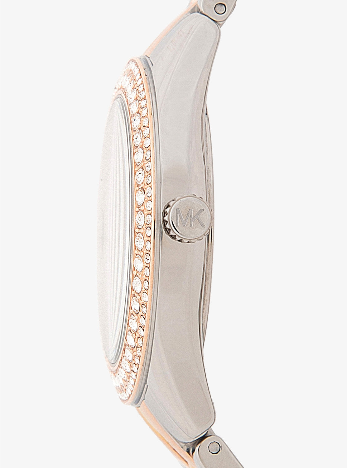 Michael Kors Harlowe Three-Hand Mother of Pearl White Dial Tri Tone Steel Strap Watch for Women - MK4846