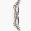 Michael Kors Harlowe Three-Hand Mother of Pearl White Dial Tri Tone Steel Strap Watch for Women - MK4846