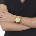 Michael Kors Cooper Gold Dial Gold Steel Strap Watch for Women - MK6274
