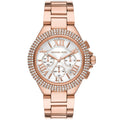 Michael Kors Camille Chronograph White Dial Rose Gold Steel Strap Watch For Women - MK6995