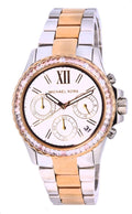 Michael Kors Everest Chronograph White Dial Two Tone Steel Strap Watch For Women - MK7214