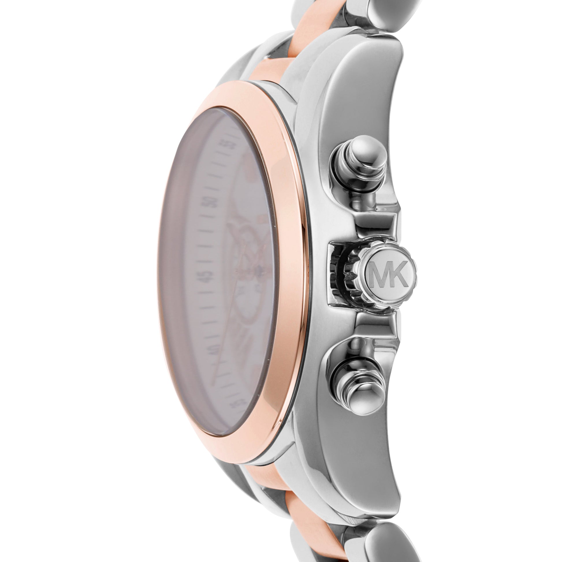 Michael Kors Bradshaw Chronograph White Dial Two Tone Steel Strap Watch For Women - MK7258