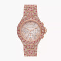 Michael Kors Camille Chronograph Mother of Pearl Dial Rose Gold Steel Strap Watch for Women - MK7272