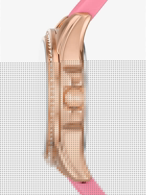 Michael Kors Mini Pilot Quartz Rose Gold Dial Pink Silicone Strap Watch For Women - MK7375
