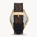 Michael Kors Brecken Chronograph Black Dial Brown Leather Strap Watch For Men - MK8849