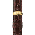 Tissot T Classic Le Locle Automatic Gold Dial Maroon Leather Strap Watch For Men - T41.5.413.73