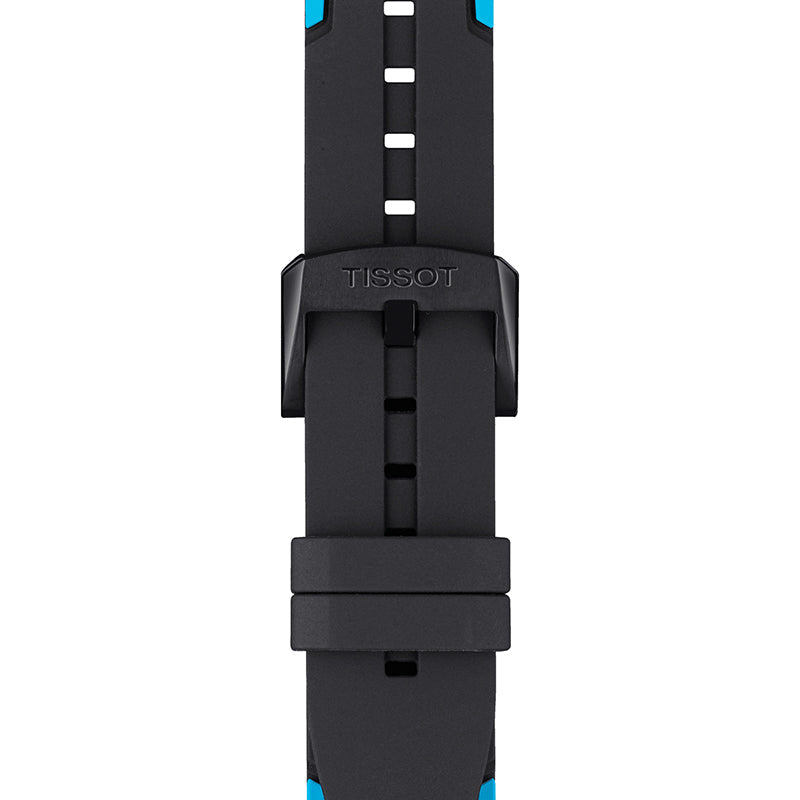 Tissot T Race Cycling Chronograph Black Dial Two Tone Rubber Strap Watch For Men - T111.417.37.441.05