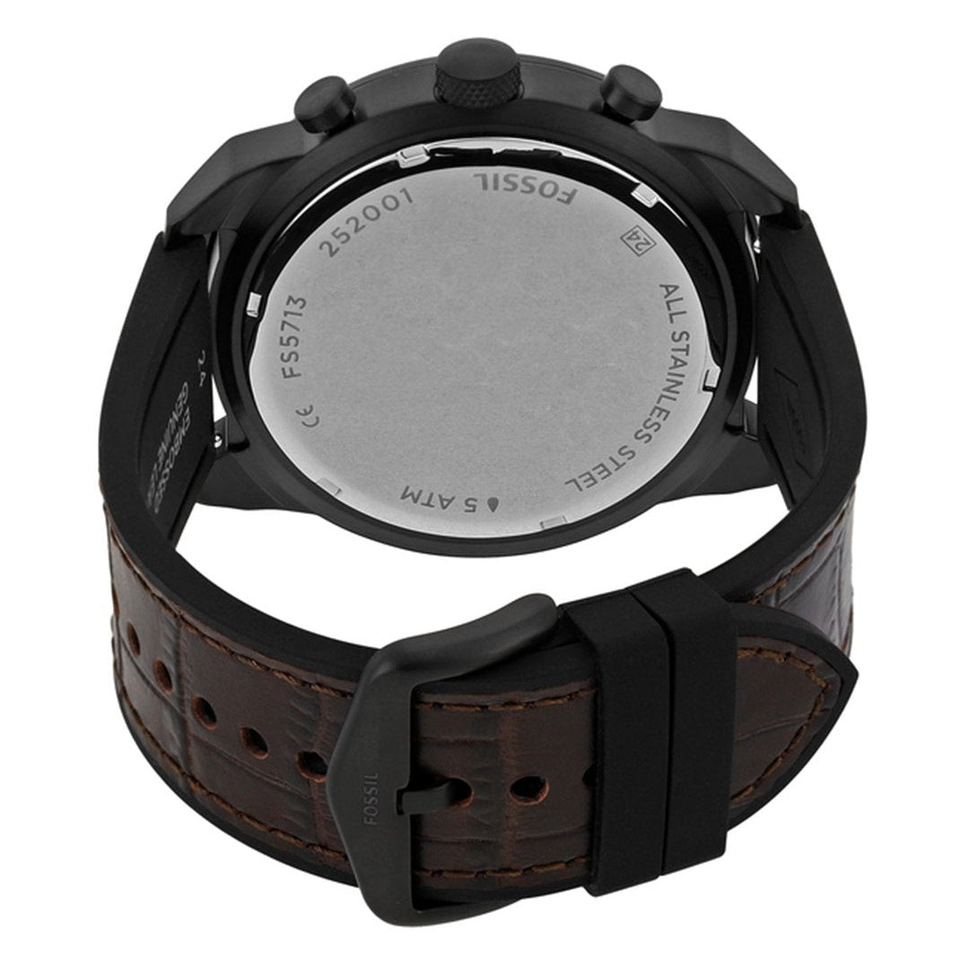 Fossil Bronson Chronograph Brown Dial Brown Leather Strap Watch for Men - FS5713