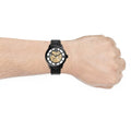Fossil Townsman Automatic Skeleton Black Dial Black Steel Strap Watch for Men - ME3197