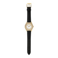 Michael Kors Harlowe Analog White Dial Black Leather Strap Watch For Women - MK2988