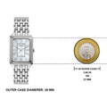 Fossil Raquel Three Hand Date Mother of Pearl Dial Silver Steel Strap Watch for Women - ES5306