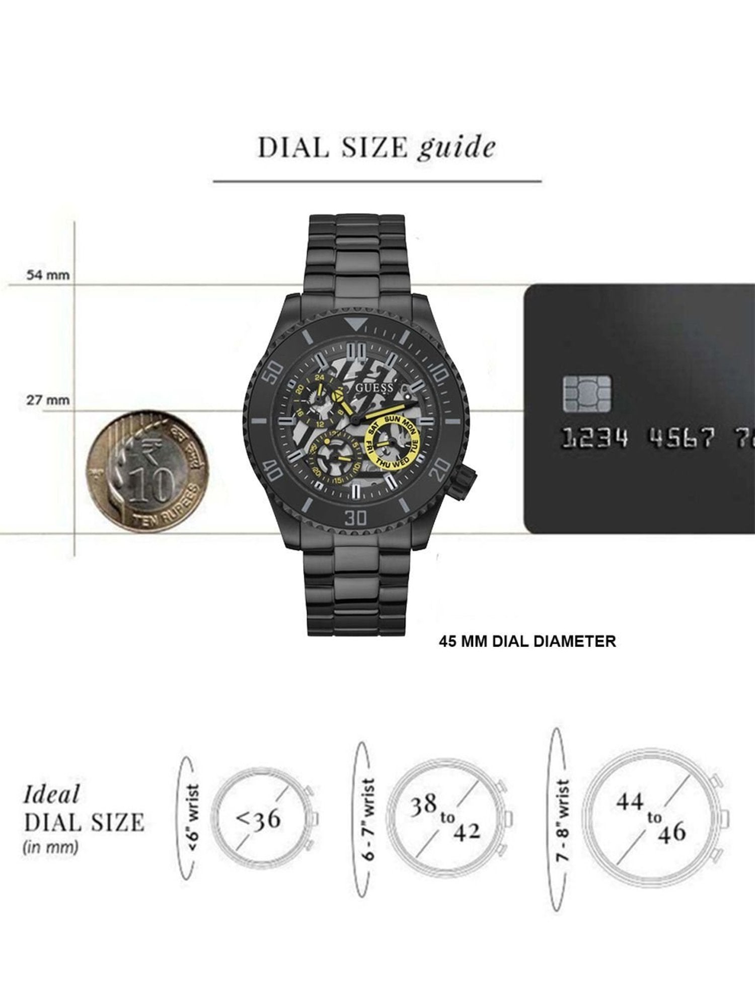 Guess Axel Multifunction Black Dial Black Steel Strap Watch For Men - GW0488G3