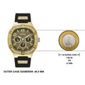 Guess Duke Crystals Black Dial Black Silicone Strap Watch For Men - GW0641G2