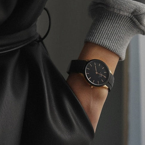 Daniel Wellington Iconic Motion Black Dial Rubber Strap Watch For Women - DW00100426