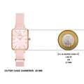 Daniel Wellington Quadro Pressed Mother of Pearl Pink Dial Pink Nylon Strap Watch For Women - DW00100509