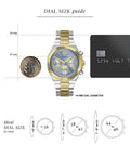 Guess Equity Analog Blue Dial Two Tone Steel Strap Watch For Men - GW0703G3