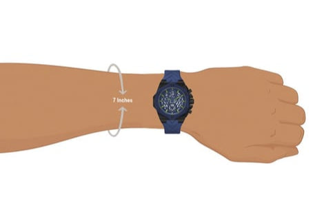 Guess Formula Multifunction Blue Dial Blue Silicone Strap Watch For Men - GW0579G3