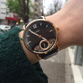 Fossil The Commuter Twist Black Dial Brown Leather Strap Watch for Men -  ME1165