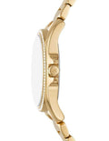 Michael Kors Kacie Analogue Black Dial Gold Steel Strap Watch for Women - MK4852