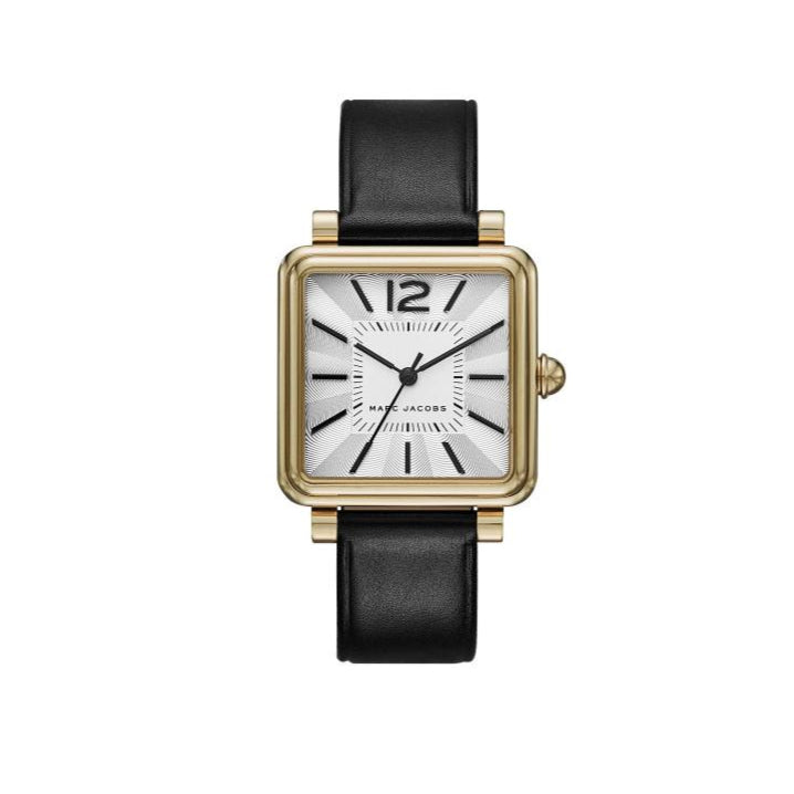 Marc Jacobs Vic Silver Dial Black Leather Strap Watch for Women - MJ1437