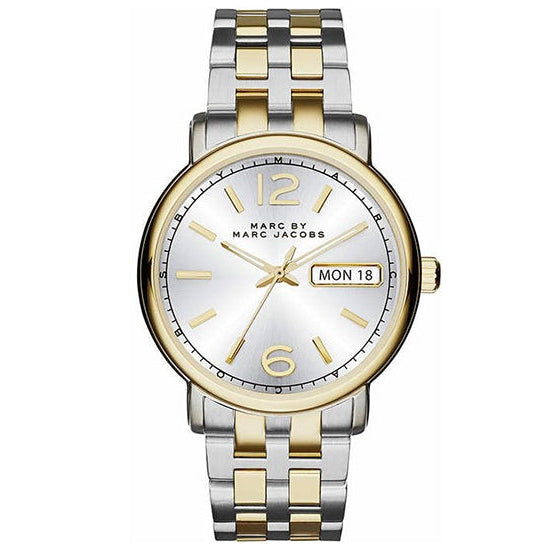 Marc Jacobs Fergus Silver Dial Two Tone Steel Strap Watch for Women - MBM8652
