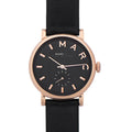 Marc Jacobs Baker Black Dial Black Leather Strap Watch for Women - MBM8633