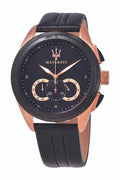 Maserati Traguardo 45mm Black Dial Watch Black Strap For Men - R8871612025