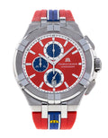 Maurice Lacroix Aikon Beach Volley Vikings Limited Edition Red Dial Red Rubber Strap Watch for Men - AI1018-SS001-530-6