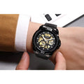 Fossil Bronson Automatic Skeleton Black Dial Black Steel Strap Watch for Men - ME3217