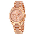 Michael Kors Bradshaw Chronograph Pink Dial Two Tone Steel Strap Watch For Women - MK6830