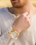 Michael Kors Dylan Chronograph White Dial White Rubber Strap Watch For Men - MK8937