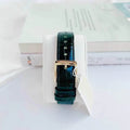 Michael Kors Emery Quartz Diamonds Green Dial Green Leather Strap Watch For Women - MK4697
