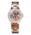 Michael Kors Camille Three Hand Rose Gold Dial Rose Gold Steel Strap Watch For Women - MK7197