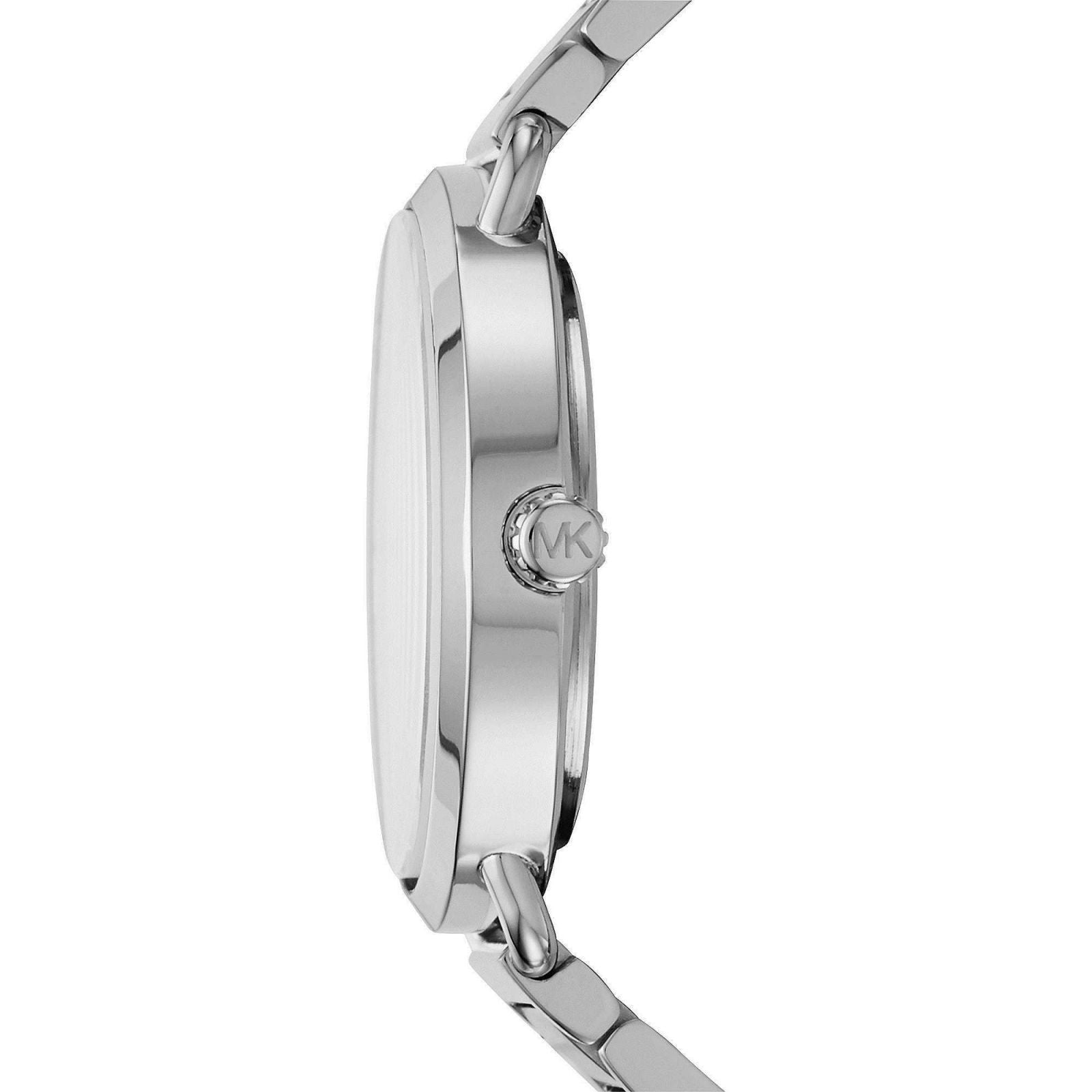 Michael Kors Portia Black Dial Silver Steel Strap Watch for Women - MK3638
