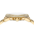 Michael Kors Camille Chronograph White Dial Gold Steel Strap Watch For Women - MK6994