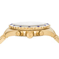 Michael Kors Everest Chronograph Blue Dial Gold Steel Strap Watch For Women - MK6971