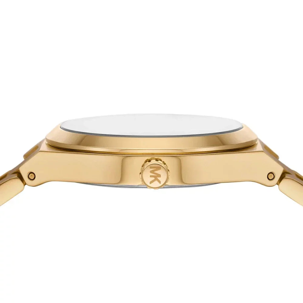 Michael Kors Lennox Analog Blue Dial Gold Steel Strap Watch for Women - MK7460