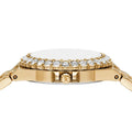 Michael Kors Lennox Quartz Green Dial Gold Steel Strap Watch For Women - MK7395