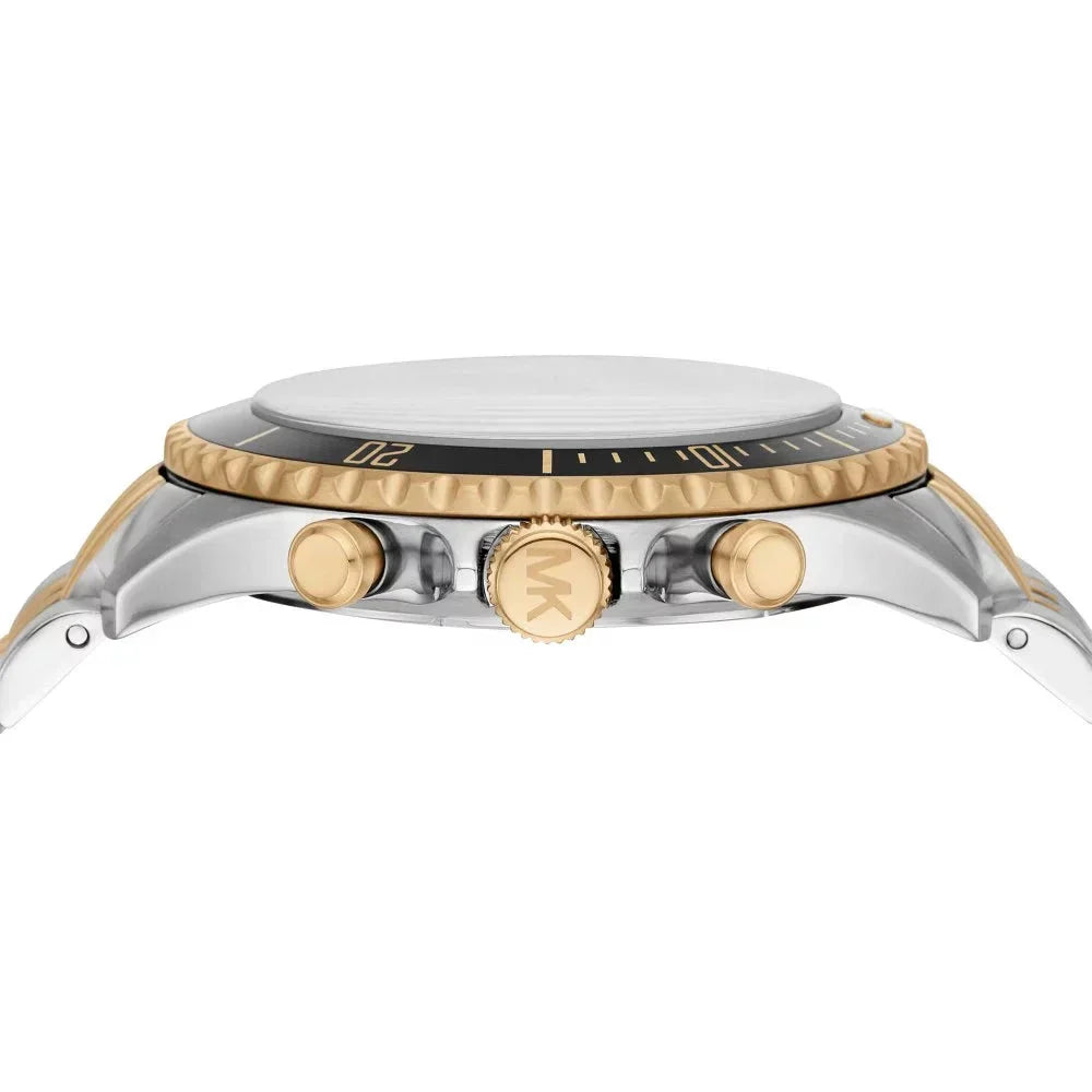 Michael Kors Bayville Chronograph Black Dial Two Tone Steel Strap Watch For Women - MK8872