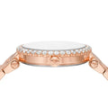 Michael Kors Parker Three-Hand Mother of Pearl White Dial Rose Gold Steel Strap Watch For Women - MK4695