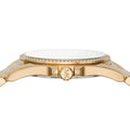 Michael Kors Whitney Three-Hand White Dial Gold Steel Strap Watch For Women - MK6693