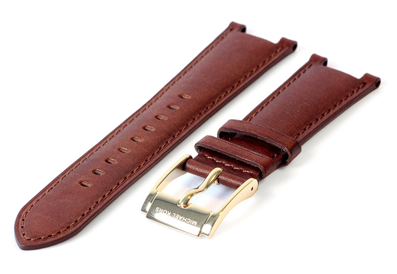 Michael Kors Parker Champagne Gold Dial Brown Leather Strap Watch for Women - MK2249