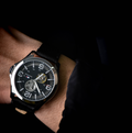 Tommy Hilfiger Bruce Analog Black Dial Black Leather Strap Watch for Men - 1791279