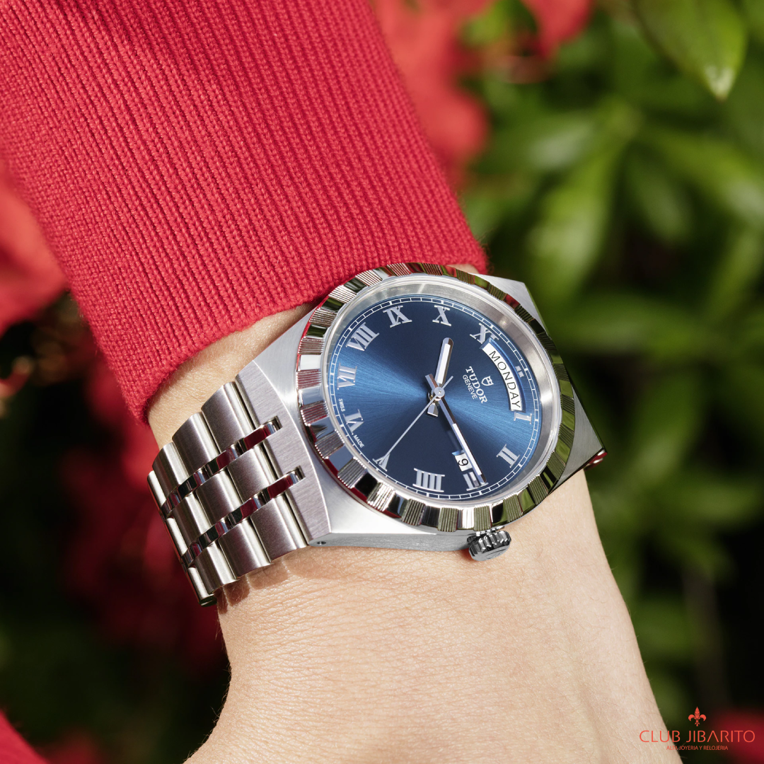 Tudor Royal Automatic Blue Dial Silver Steel Strap Watch for Men - M28600-0005