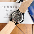 Maserati Automatic Skeleton Black Dial Black Leather Strap Watch For Men - R8821108021