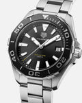 Tag Heuer Aquaracer Black Dial Silver Steel Strap Watch for Men - WAY111A.BA0928