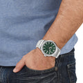 Salvatore Ferragamo F-80 Bracelet Green Dial Silver Steel Strap Watch For Men - SFHY00621