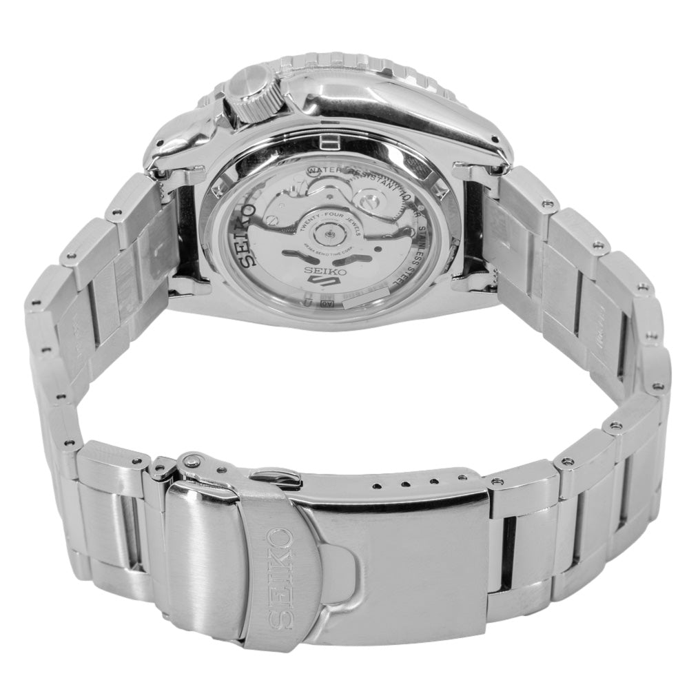 Seiko 5 Sports Automatic Blue Dial Silver Steel Strap Watch for Men - SRPK97K1